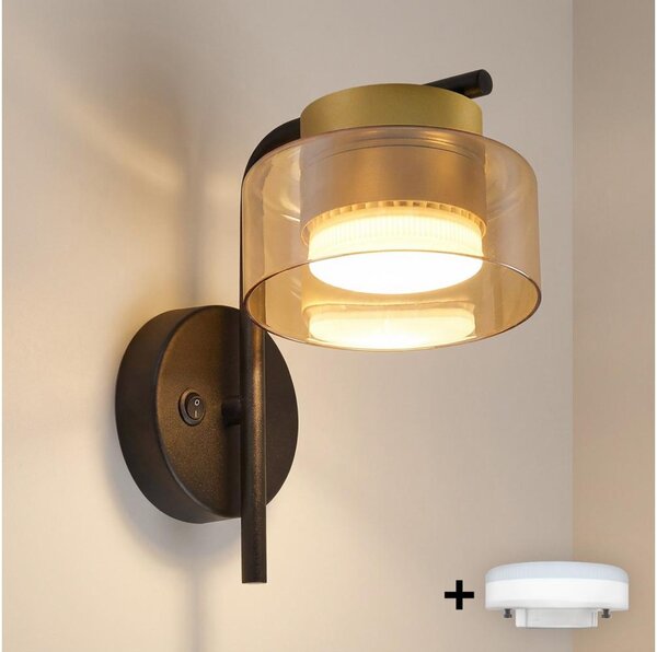 Brilagi - LED Lampada da parete AURA LUX 1xGX53/30W/230V nero/oro