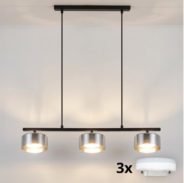 Brilagi - LED Lampadario a sospensione su cavo AURA LUX 3xGX53/30W/230V nero/fumé