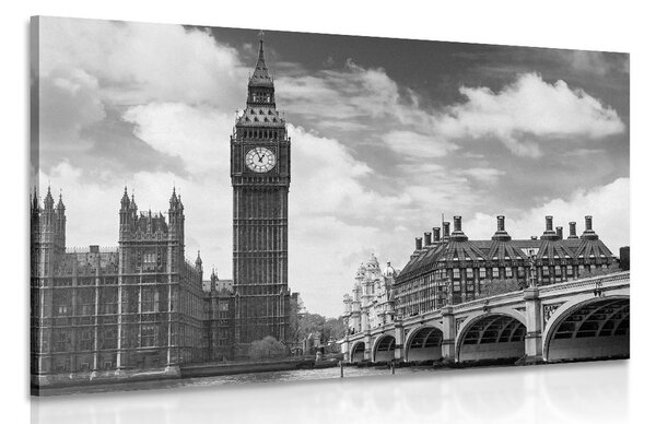 Stampa su tela – Big Ben a Londra in bianco e nero