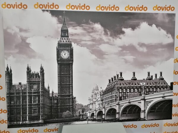 Stampa su tela – Big Ben a Londra in bianco e nero