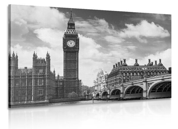 Stampa su tela – Big Ben a Londra in bianco e nero