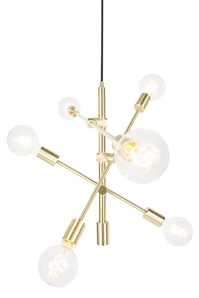 Lampada a sospensione Art Déco in ottone 6 luci - Sydney