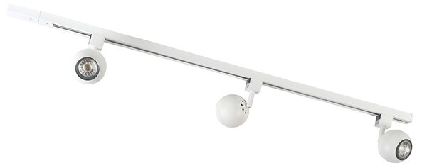 Sistema di illuminazione a binario moderno con 3 faretti bianco 1 fase - Iconic Gissi