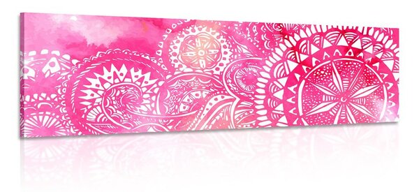 Quadro su tela – Mandala acquerello rosa