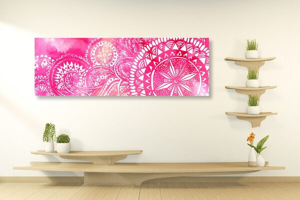 Quadro su tela – Mandala acquerello rosa