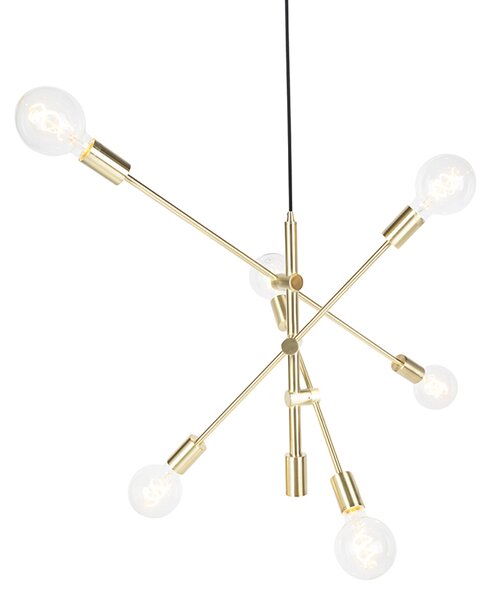 Lampada a sospensione Art Déco in ottone 6 luci - Sydney