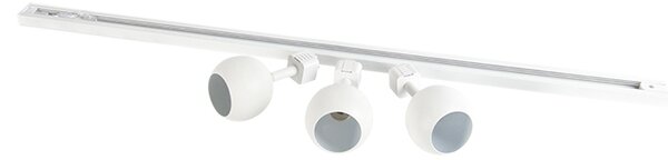 Sistema di illuminazione a binario moderno con 3 faretti bianco 1 fase - Iconic Gissi