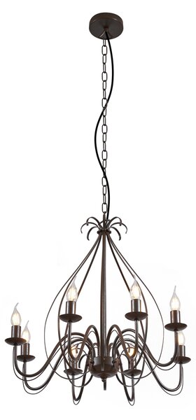 Lampadario classico marrone ruggine a 8 luci - Giuseppe
