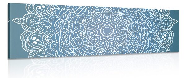 Stampa su tela – Mandala meditativo su sfondo blu