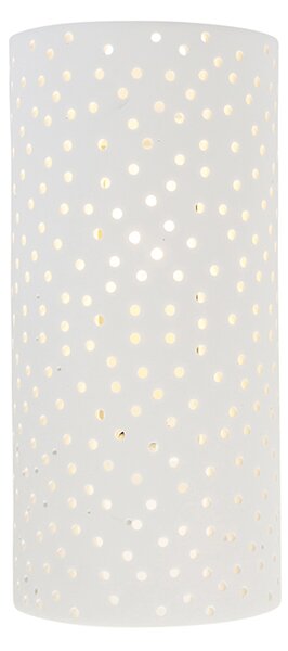 Lampada da parete vintage in gesso bianco a forma di cilindro - Mahou
