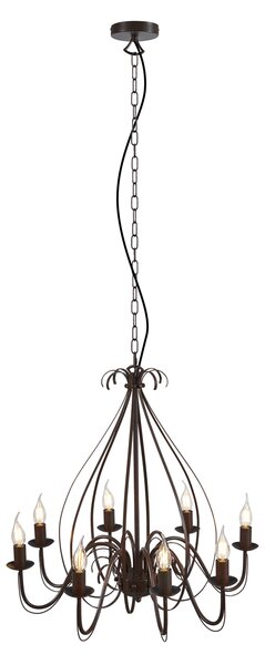 Lampadario classico marrone ruggine a 8 luci - Giuseppe