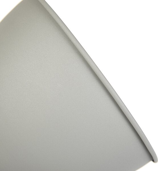 Lampada da terra industriale su treppiede in legno con paralume grigio - Laos