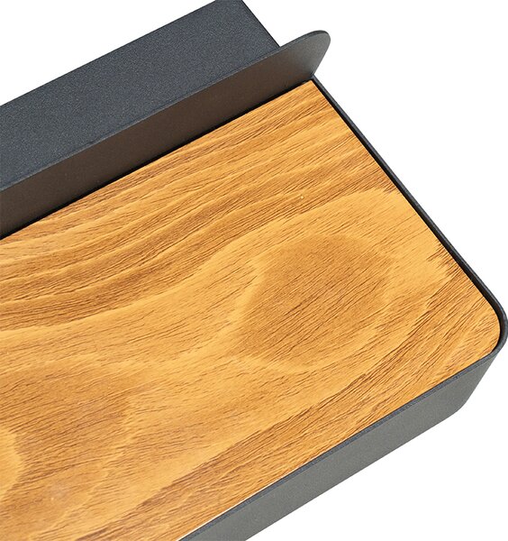 Applique moderna nera con LED incluso, USB e interruttore - Ted