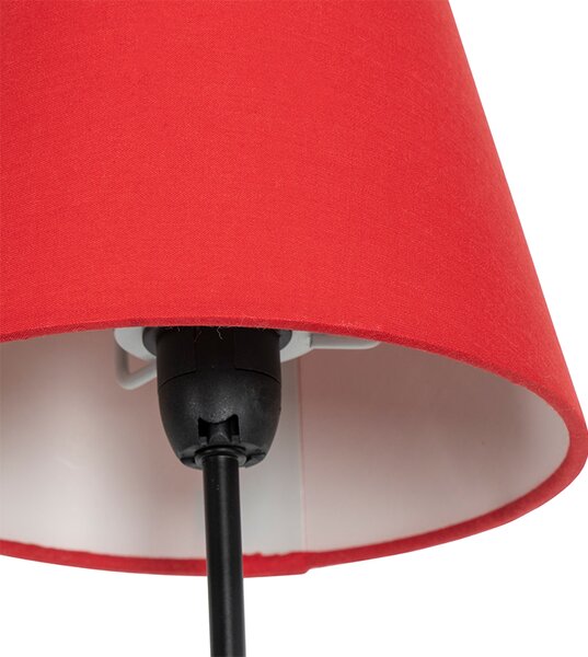 Lampada da terra di design nera con paralumi in tessuto 5 luci - Melis