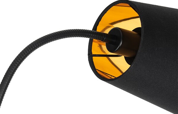 Lampada da terra moderna nera 2 luci - Carmen
