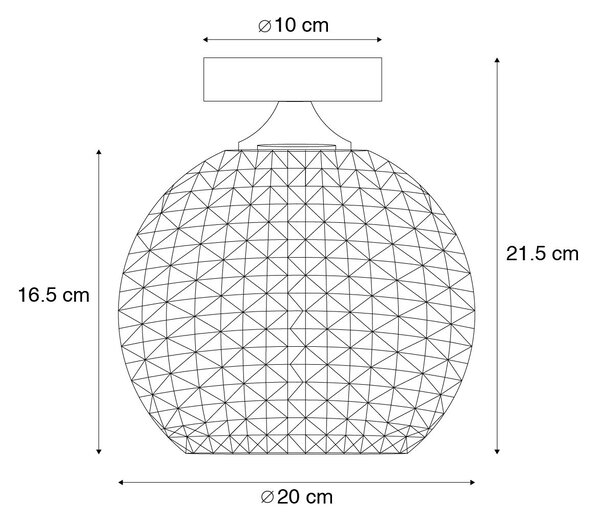 Plafoniera Art Déco in ottone - Sphere
