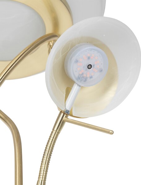 Lampada da terra ottone con LED e dimmer con lampada da lettura - Empoli