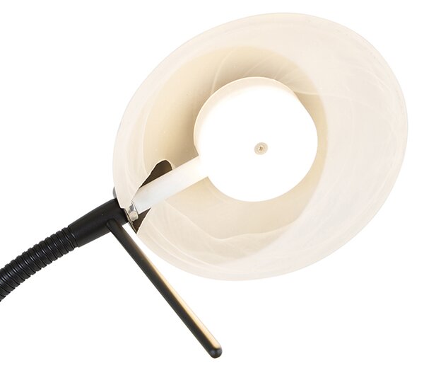 Lampada da terra nera con LED e dimmer con lampada da lettura Dim to Warm - Empoli