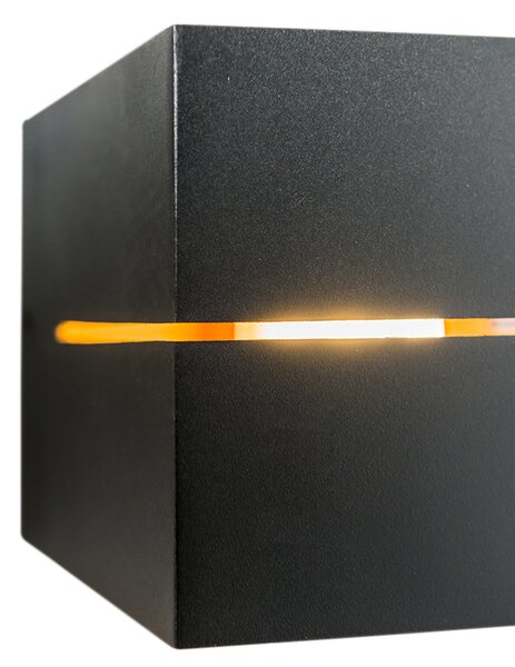 Applique da parete moderna nera e oro 9,7 cm - Transfer Groove
