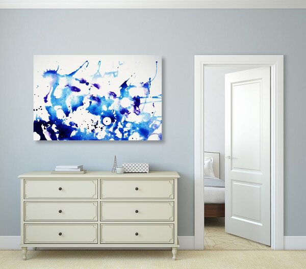 Quadro su tela – Acquerello blu in stile astratto