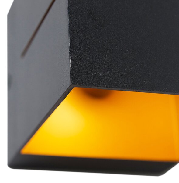Applique da parete moderna nera e oro 9,7 cm - Transfer Groove