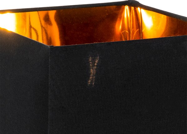 Lampada da tavolo moderna con paralume in tessuto nero con oro - VT 1