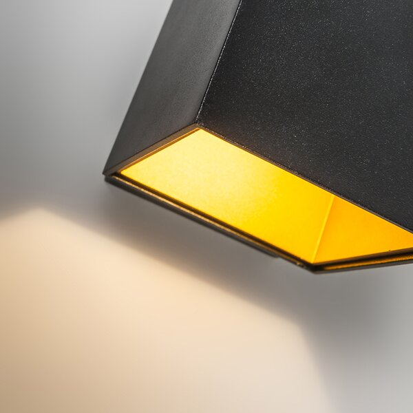 Applique da parete di design nero/oro con LED - Caja