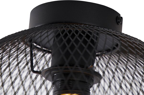 Plafoniera moderna nera 30 cm - Mesh Ball