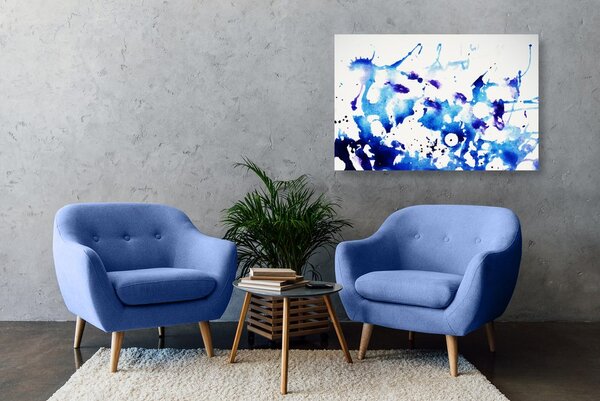 Quadro su tela – Acquerello blu in stile astratto