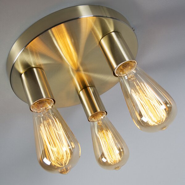 Plafoniera Art Déco oro rotonda - Facil 3