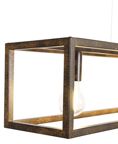 Lampada a sospensione industriale marrone ruggine 4 luci - Cage