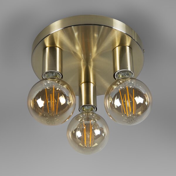 Plafoniera Art Déco oro rotonda - Facil 3