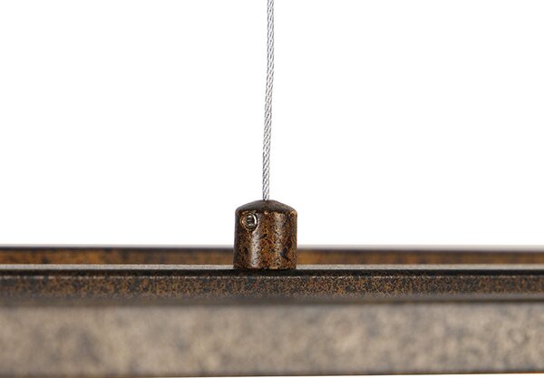 Lampada a sospensione industriale marrone ruggine 4 luci - Cage