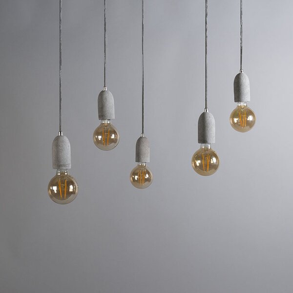 Lampada a sospensione industriale in cemento grigio - Cava 5