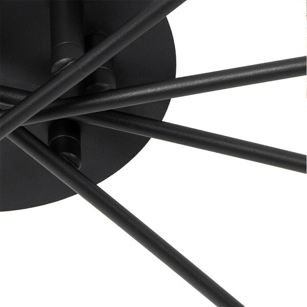 Plafoniera moderna nera con oro 8 luci - Athens Wire