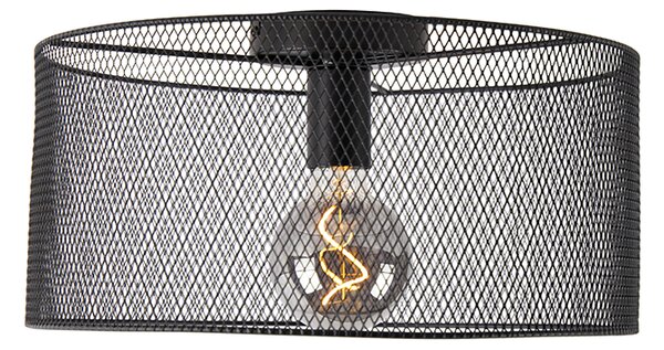 Plafoniera industriale nera - Drum Mesh
