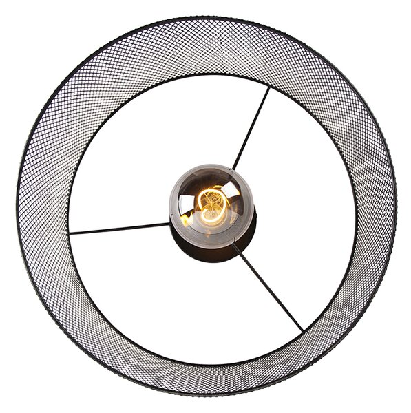 Plafoniera industriale nera - Drum Mesh