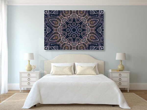 Quadro su tela – Mandala con motivo indiano