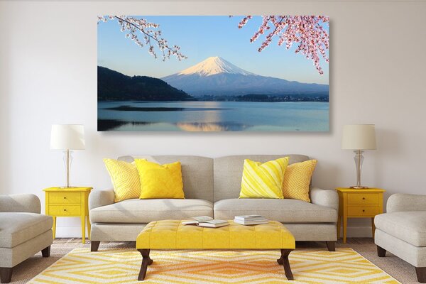 Quadro su tela – Vista dal lago sul Fuji