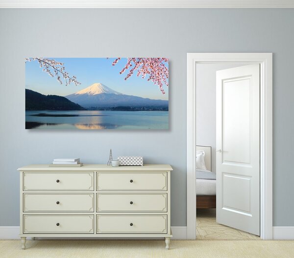 Quadro su tela – Vista dal lago sul Fuji