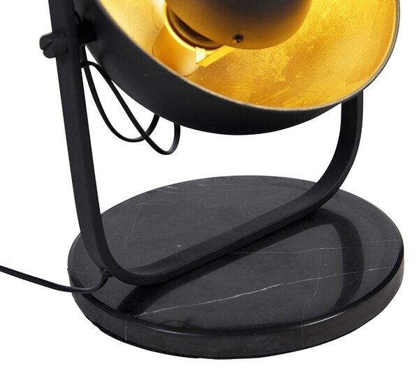 Lampada da terra industriale nera con oro 3 luci - Magnax