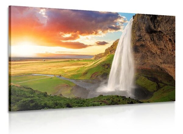 Quadro su tela – Cascata meravigliosa in Islanda
