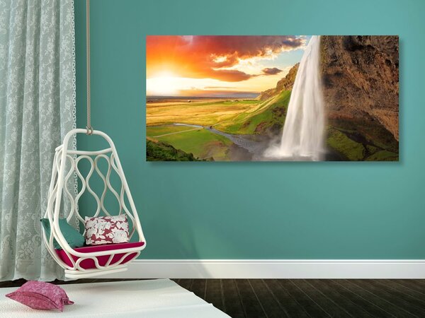 Stampa su tela – Cascata maestosa in Islanda