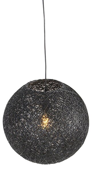 Lampada a sospensione nera 45 cm - Corda
