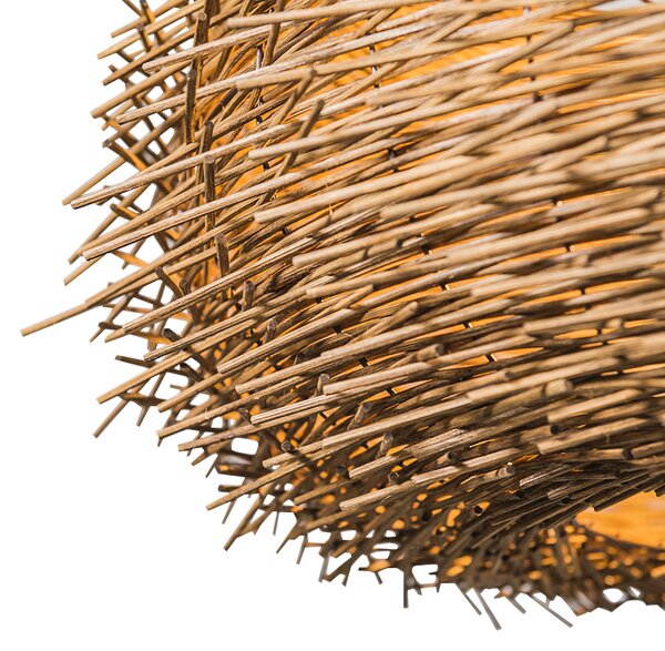 Lampada a sospensione rustica in rattan marrone - Hatch 45