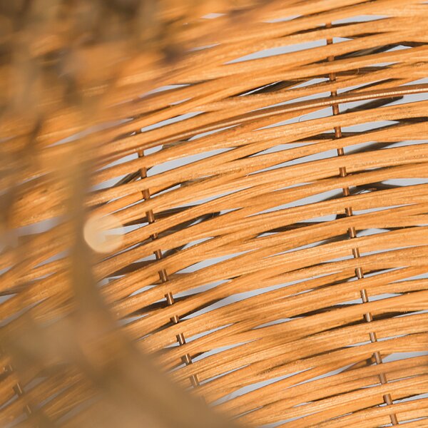 Lampada a sospensione rustica in rattan marrone - Hatch 45