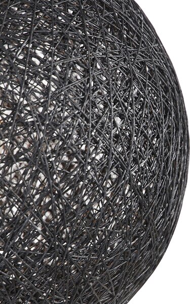 Lampada a sospensione nera 45 cm - Corda