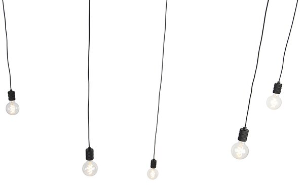 Lampada a sospensione di design nera 5 luci - Cavalux