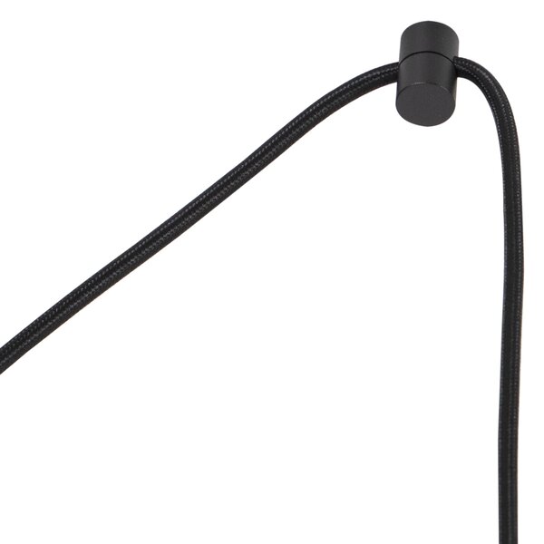 Lampada a sospensione nera con spina e paralume verde con interno dorato 35cm - Cavalux