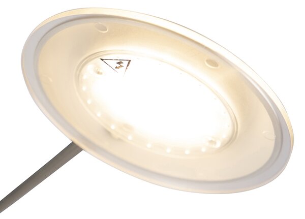 Lampada da terra moderna in acciaio con braccio di lettura incluso LED - Ibiza